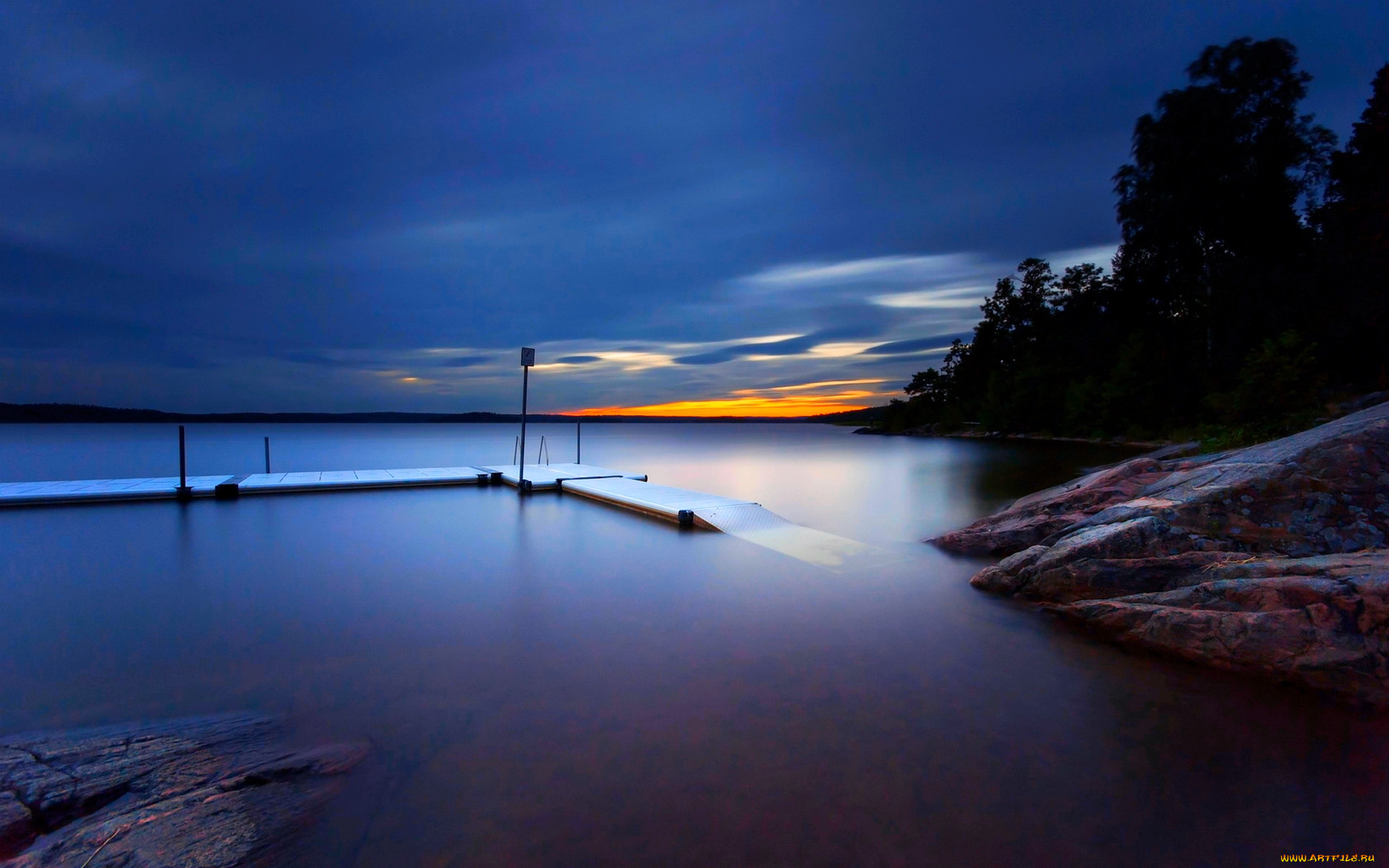 quite, lake, at, twilight, , , , , , 